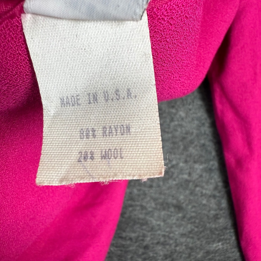 Vintage GIANNI SPORT Womens Blazer Jacket Hot Pink Black Collar Cuffs Size 14 - Picture 6 of 8